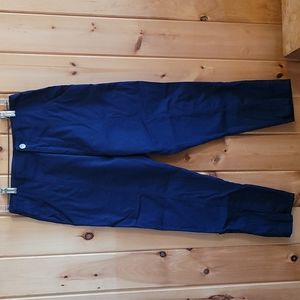 Lucy & Yak sz 32 Navy Blue Camden Organic Cotton High Waisted Trousers